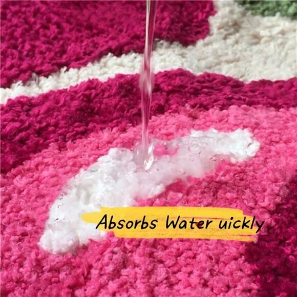 Cherry Bath Mat Cute Non Slip Absorbent Rug for Bathroom Shower Kids Room - Picture 4 of 7